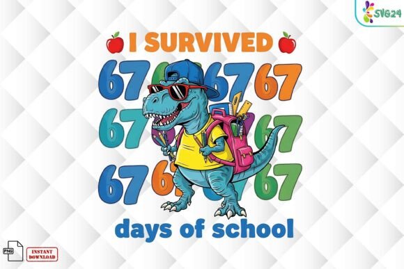Download I Survived 67 Days of School Dino PNG - Premium Bundle