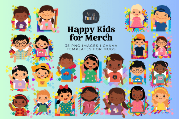 Download Happy Kids Clipart Bundle for Merch - Premium Resources