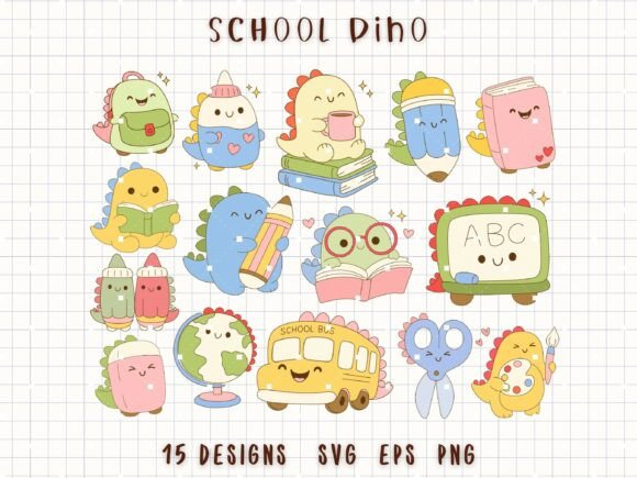 Download School Dino SVG Back to School Dinosaurs - School dino Collection
