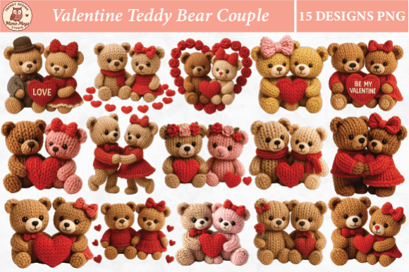 Download Valentine Teddy Bear Couple Clipart - Premium Resources